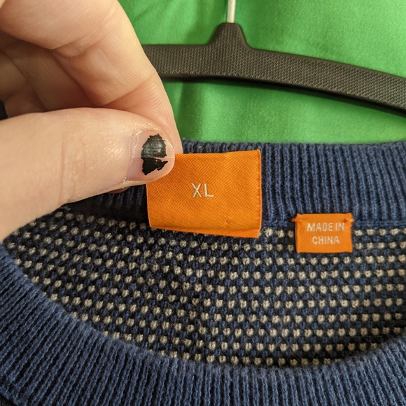 HUGO BOSS navy knit insert sweatshirt - Picture 10 of 11